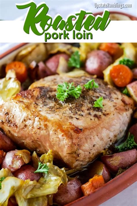 Roast should be done, very slightly pink in the add vegetables to pan around (but not touching) pork tenderloin. This recipe for oven roasted pork loin is an easy family ...