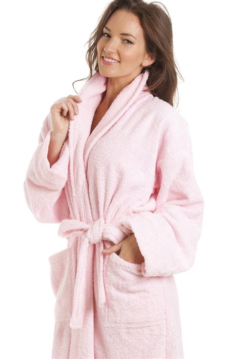 Luxury Light Pink 100 Cotton Towelling Bath Robe