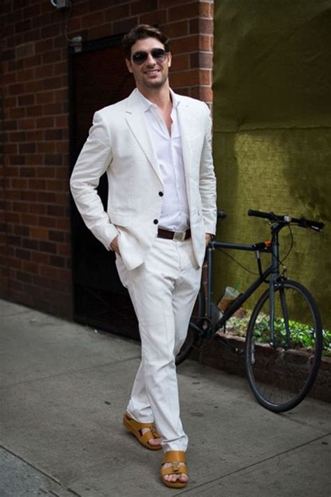 Next day delivery and free returns available. Fashion Ivory/White Linen Casual Men Suits Summer Beach ...