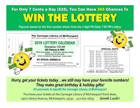 Lucky Lotto Calendar Fundraiser Calendar Template 2023