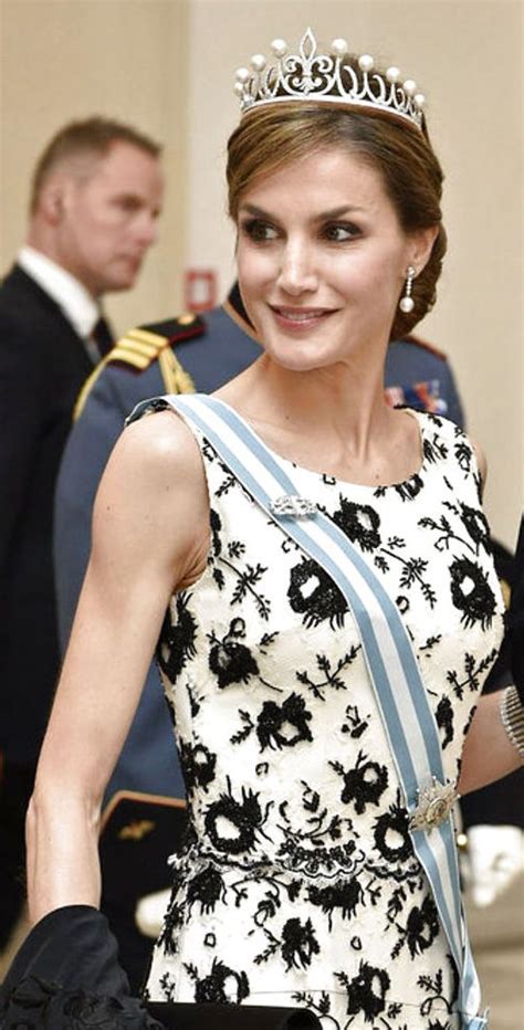Queen Letizia Of Spain Wearing The Ansorena Tiara In Public For The