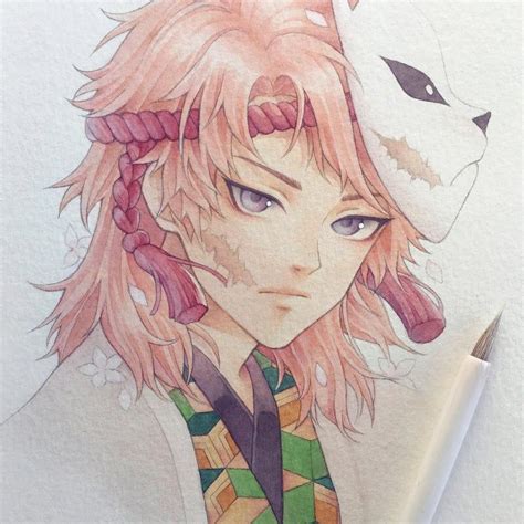 My Watercolor Fanart Of Sabito Kimetsunoyaiba Anime Angel Anime