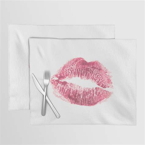 Beautiful Realistic Pink Lips Kiss Isolated On White Background