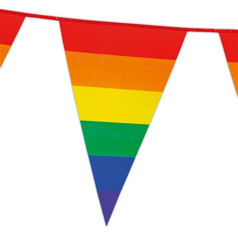 8m Rainbow Carnival Colour Pennant Bunting Stripe Gay Pride Festival
