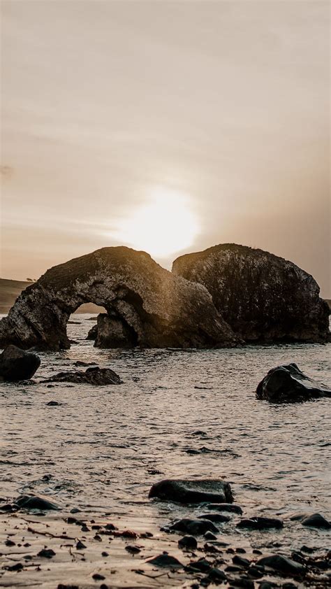 Ocean Coast Rocks Sea Sunrays Background White Clouds Sky 4k Hd Nature