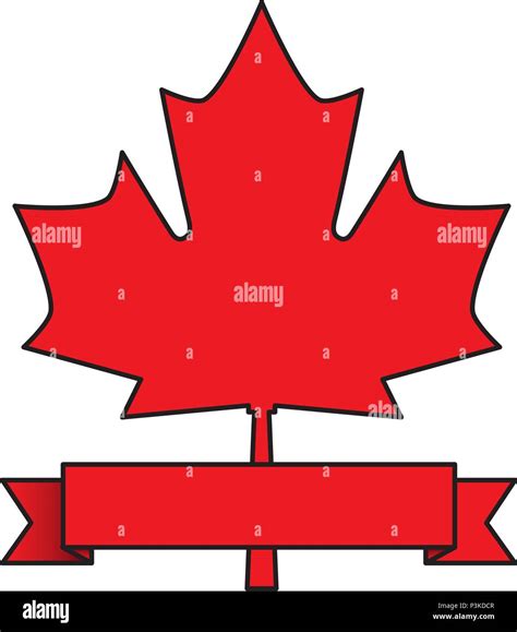 Red Maple Leaf Canadian Symbol Emblem Vector Illustration Stock Vector