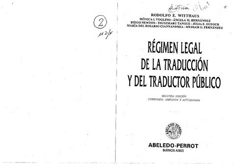 Pdf Régimen Legal De La Traducción Y Del Traductor Público Witthaus Dokumentips