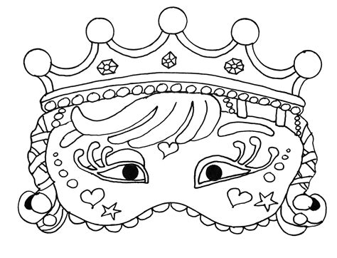 Carnival Mask Coloring Page At Free Printable