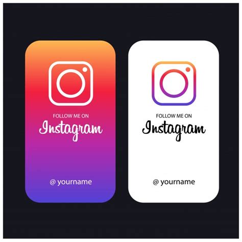 Follow Me On Instagram Creative Cards Premium Vector
