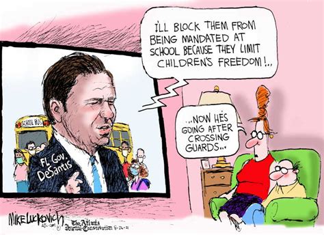 Political Cartoon On Desantis Holds Firm By Mike Luckovich Atlanta