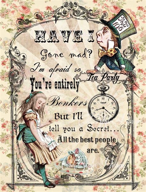 Alice In Wonderland Decor Alice In Wonderland Quote Print Etsy
