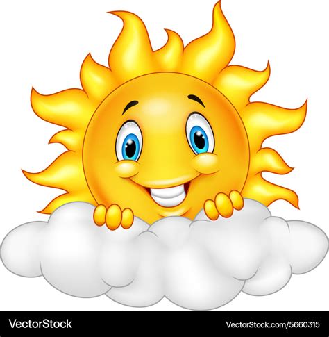 Smiling Sun Cartoon Mascot Character Royalty Free Vector