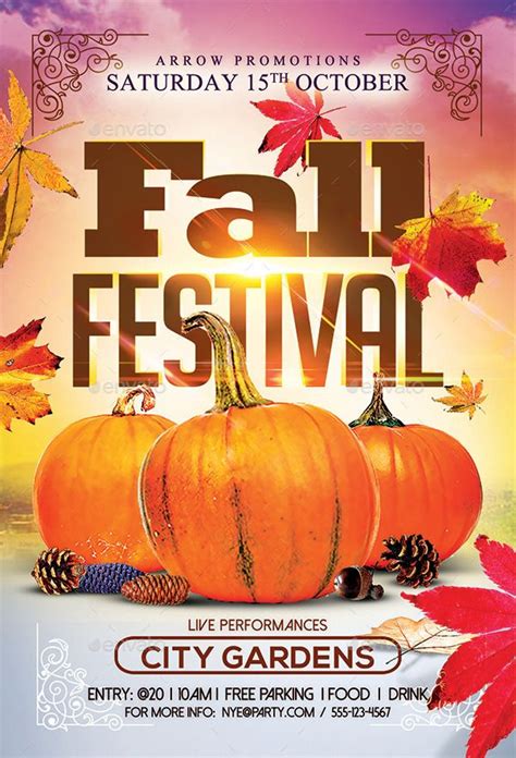 Autumn Fall Festival Flyer Facebook Cover Festival Flyer Fall