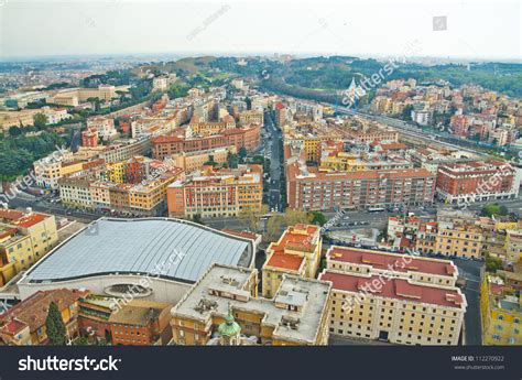 Aerial View Of Vatican City As Seen From The Top Of The Vatican Stock