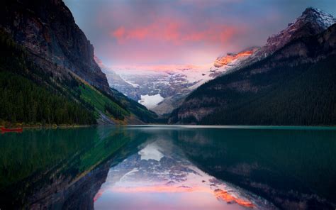 Lake Louise Banff National Park Wallpaper Download Hd Lake Sunset