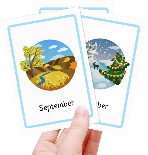 Months Of The Year Flashcards Printable Pdf Hd Png Download Kindpng Images