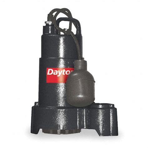 Dayton Submersible Sump Pump 12 Hp Cast Iron 120v Ac Tether Float