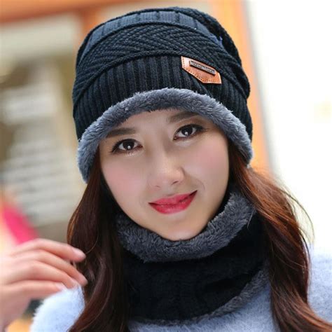 buy mens women fashion winter warm knitted wool hat cap balaclavas beanie scarf bib snood soft