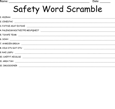 Feb 2017 Safety Scramble Wordmint