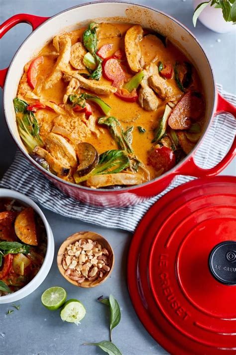 In a small bowl toss the shrimp with the marinade ingredients. Le Creuset + Coconut Curry with Eggplant and Chicken and ...