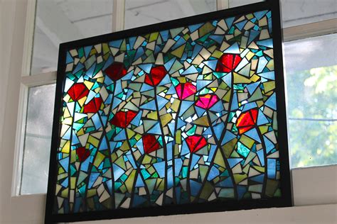 Southern Mom Loves The Poppies Stained Glass Panel Uncommon Goods