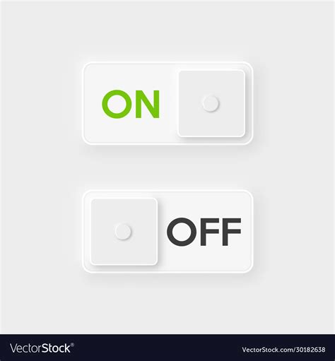Icon On And Off Toggle Switch Button White Design Vector Image