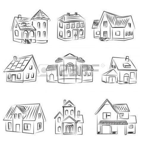 Set Of Houses House Drawing Drawing Sketches Sketch Book