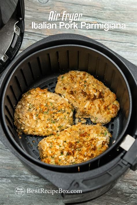 And they're ready in under 20 minutes! Air Fryer Italian Pork Chops Parmigiana Recipe BREADED and ...