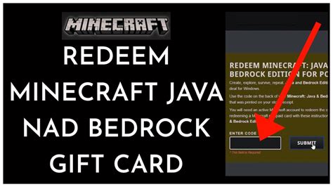How To Redeem Minecraft Java And Bedrock Gift Cards Youtube