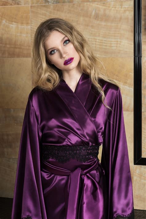 Purple Kimono Robe Purplekimono Purple Silk Robe Short Silk Etsy