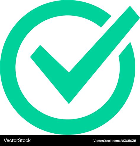 Check Mark Sign Checklist Green Marking Logo Vector Image