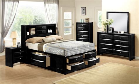 Emily Black Storage Bedroom Set Bedroom Furniture Sets