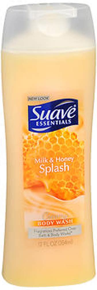 Suave Essentials Creamy Body Wash Milk And Honey Splash 12 Oz