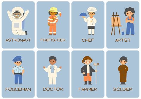 Professions Flashcards Jobs And Occupations Flashcards Etsy Australia