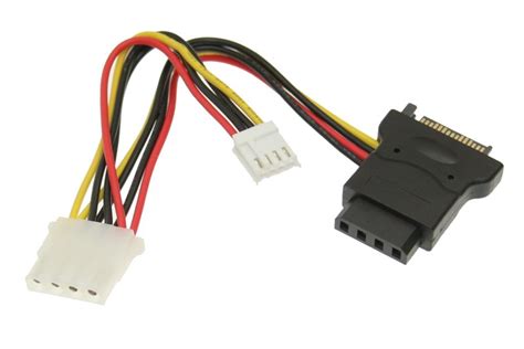 5in Sata Power To 4 Pin Molex And 4 Pin Floppy Power Cable Y Adapter