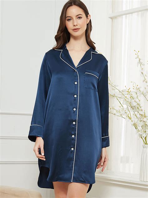 22 Momme Luxurious Long Sleeve Silk Nightshirt For Women Fs178 15900 Freedomsilk Best