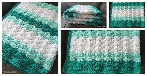 This easy stitch is perfect for an afghan or blanket. 5 Shell Stitch Baby Blanket Free Crochet Pattern