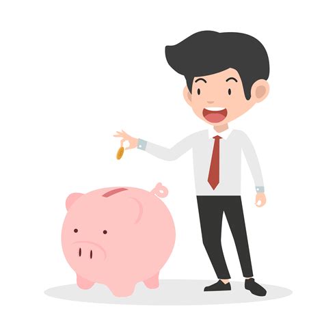 Businessman Putting Coin A Piggy Bank Money Savings Concept 621141