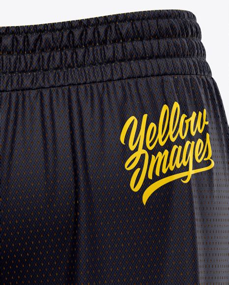 basketball reversible mesh short mockup  view  apparel mockups  yellow images object