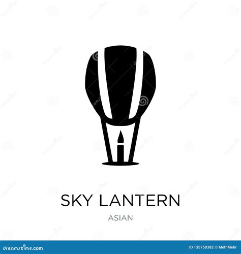 Sky Lantern Icon In Trendy Design Style Sky Lantern Icon Isolated On