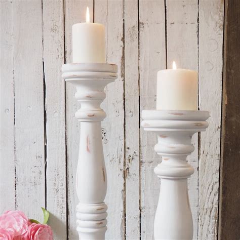 Tall Wooden Candle Sticks Large Pillar Candle Holders Za Za Homes