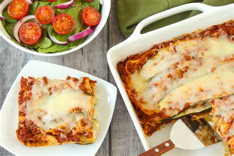 6 Ingredient Zucchini Lasagna More Healthy Lasagna Recipes Hungry Girl