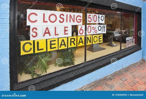Closing Clearance Sale Sign On Storefront Windo Stock Photo Image Of