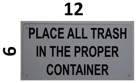 Hpd Sign Place All Trash In The Proper Container Sign Aluminum Hpd