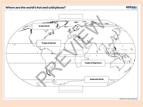 Printable World Map With Equator And Tropics