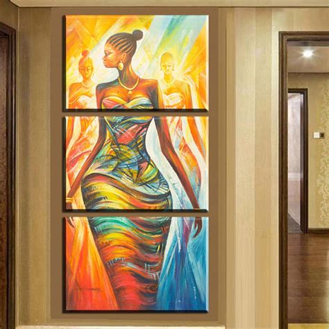 Xh2237 3pcs Canvas Wall Art Prints Modern Abstract African Women Canvas