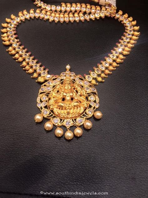 22k Gold Temple Long Mango Mala South India Jewels