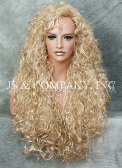 Extra Curly And Long Blonde Mix Wig
