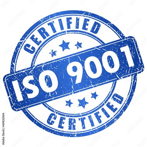 Iso 9001 Certified Stamp Stock Vektorgrafik Adobe Stock