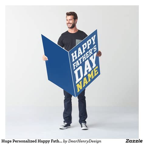 For more father's day gift ideas for the dads, dad's in law, and grandpas in your life try creating a custom mousepad , photo keychain , personalized notebook , leather photo keychain , acrylic. Huge Personalized Happy Father's Day Dad Card | Zazzle.com in 2020 | Dad cards, Happy fathers ...